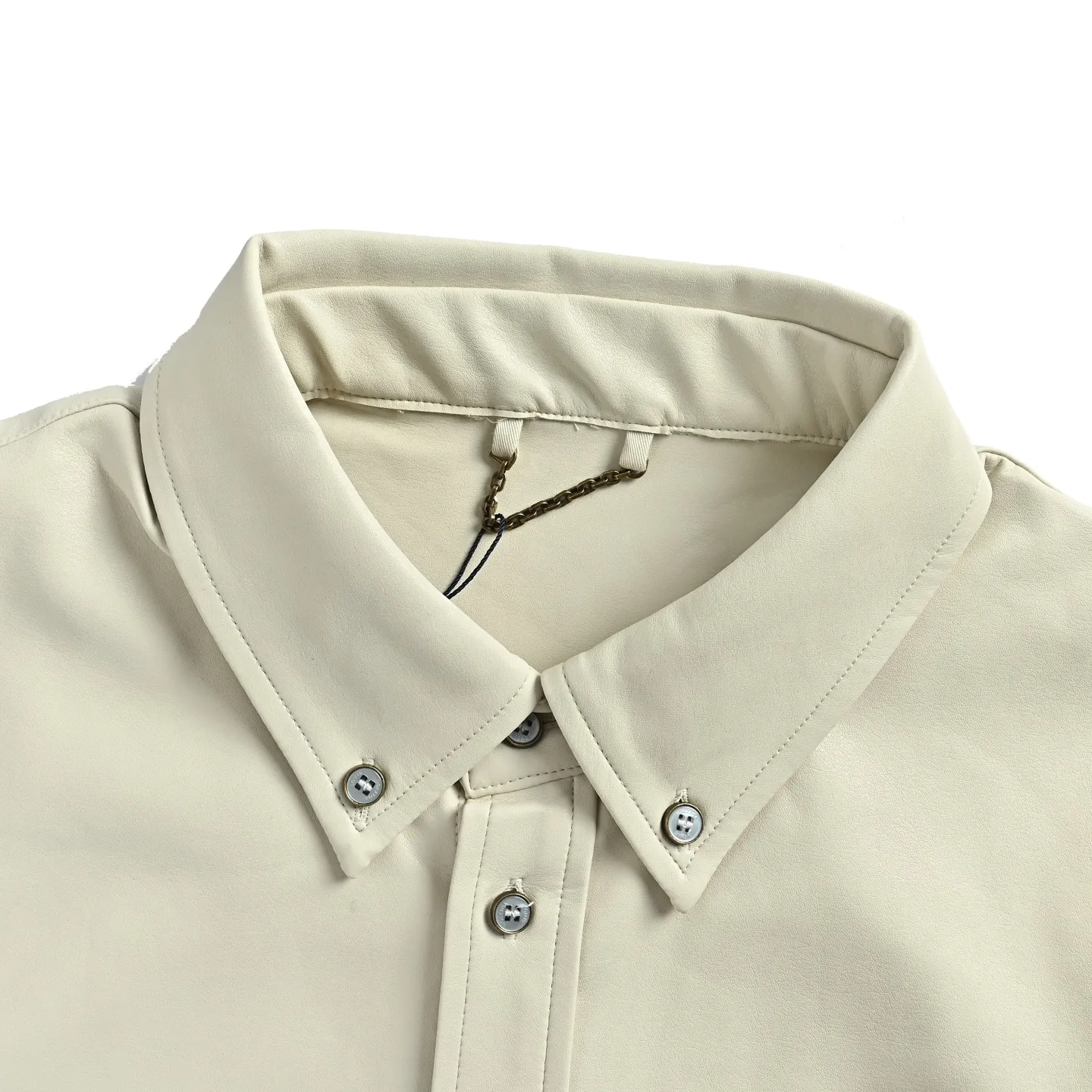 Louis Vuitton/Louis Vuitton logo embroidered pocket single-breasted leather jacket